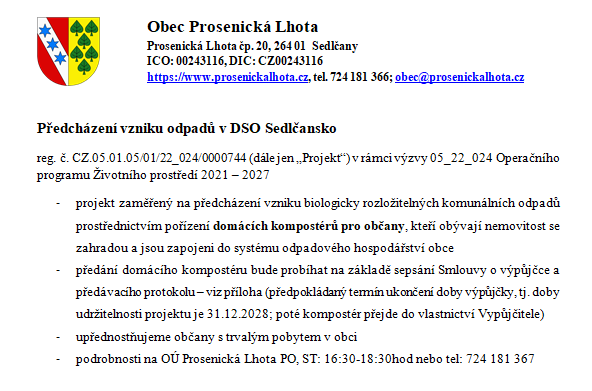 Předcházení vzniku odpadů v&nbsp;DSO Sedlčansko - domácí kompostér