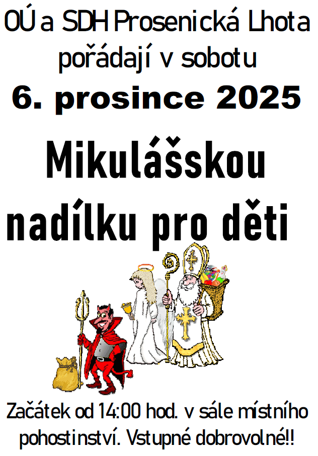 Mikulášská nadílka v Prosenické Lhotě