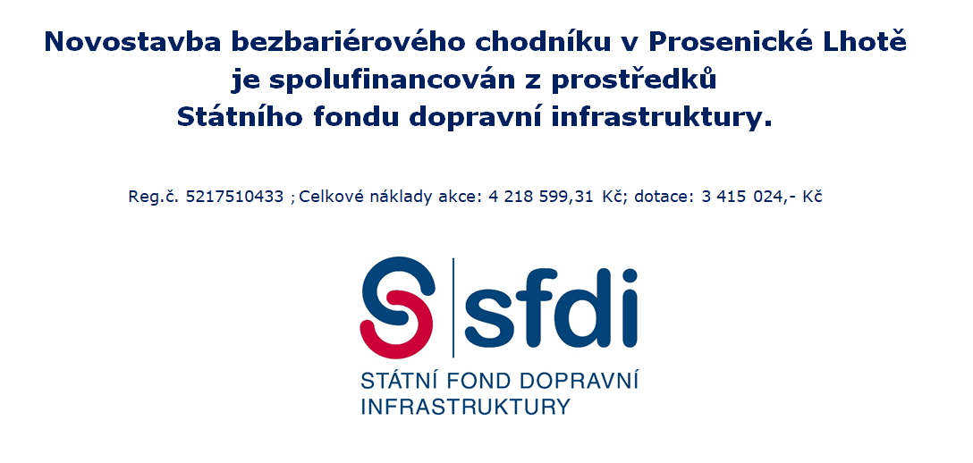 Novostavba bezbariérového chodníku v Prosenické Lhotě